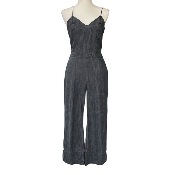 Abercrombie & Fitch Pants - Abercrombie & Fitch Bow Back Denim Jumpsuit Grey Size 6